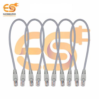 RJ45 Cat6 Ethernet Patch LAN Network Cable (12 Inch, Grey) – Pack of 20